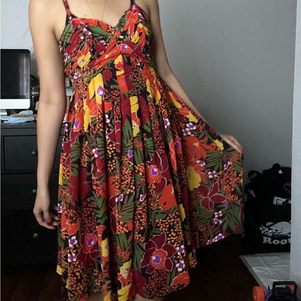 Bright Tropical Floral Dress